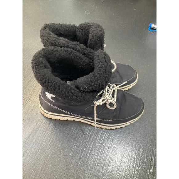 SOREL Waterproof Lace Up Black Boots NL2297-010 Snow Womens US 8.5 UK 6.5 - Picture 7 of 10